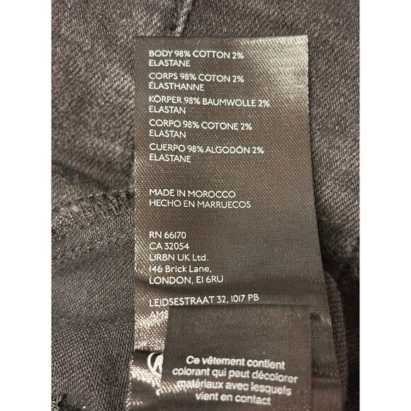 We The Free NWT Bella Moto Mid Rise Skinny Jeans Size 24 Black Grunge Bikercore - Picture 9 of 9